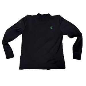 Michigan State Women's Nike Dri-Fit Mock Turtleneck Sweatshirt Black M Back Zip